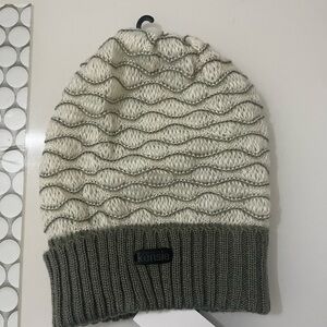Kensie Olive and Cream Knit Beanie
